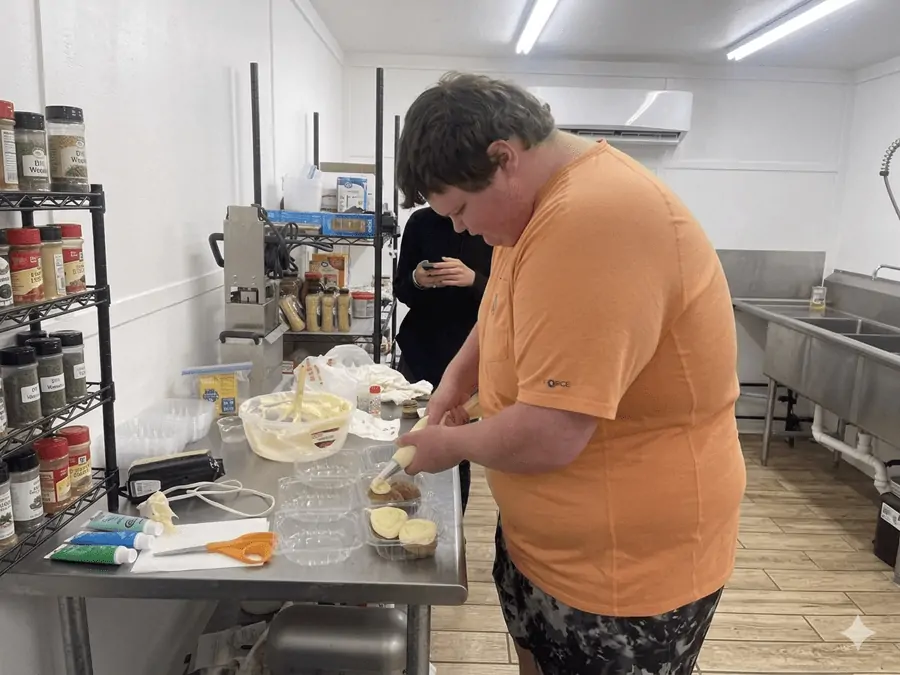 Working in the kitchen of Noah's Purpose